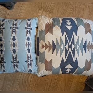 Pendleton Blue and Cream Pillows